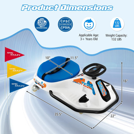Costzon Electric Drifting Go Kart for Kids 24V Kids Ride On Drift Car