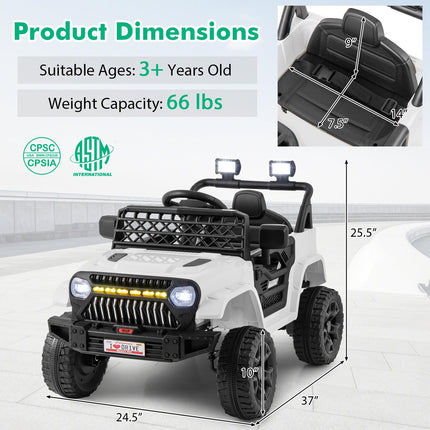 Costzon Kids Ride On Truck, 12V Battery Powered Electric Vehicles w/Remote Control