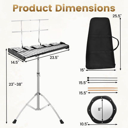 Costzon 32 Notes Glockenspiel | Xylophone Percussion Instrument for Beginners