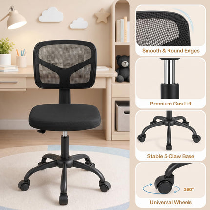 Costzon Kids Desk Chair with Adjustable Height | Children Study Chair w/ Wheels & Ergonomic Backrest