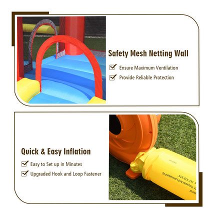 BOUNTECH Inflatable Bounce House, 6 in 1 Jump 'n Slide Bouncer w/ Large Jumping Area