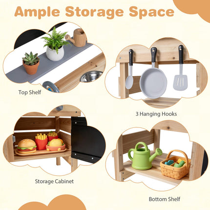 Costzon Mud Kitchen w/Stoves for Kids
