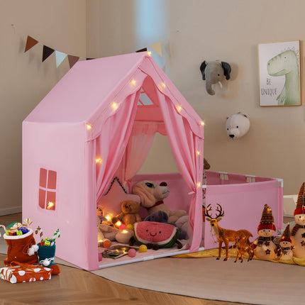 Indoor Large Toddler Pretend Playhouse w/Playpen Door Curtains Viewing Windows