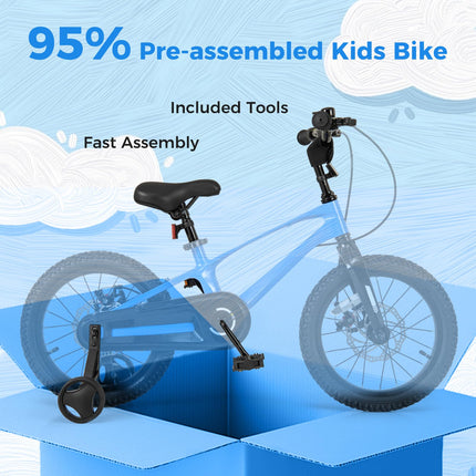 Costzon Kids Bike, 16” Lightweight Alloy Sporty Bicycle with Dual Disc Brakes