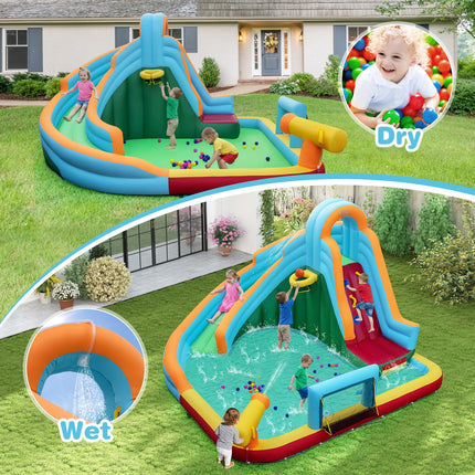 Costzon 6 in 1 Kids Inflatable Water Slide