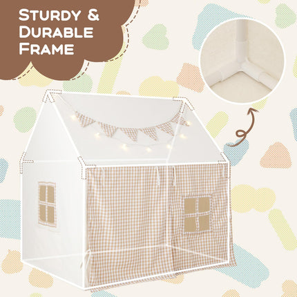 Costzon Kids Tent, Large Playhouse for Indoor Outdoor Play w/Padded Mat, 2 Breathable Windows & 2 Storage Pockets
