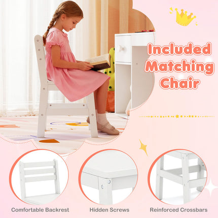 Costzon Kids Vanity Table and Chair Set