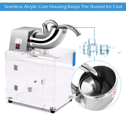 Costzon Ice Shaver Machine, Stainless Steel 110V Electric Ice Crusher with Dual Blades