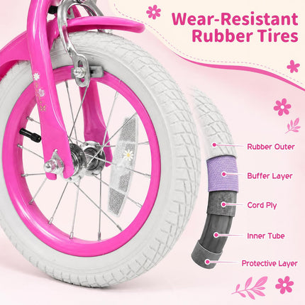 BABY JOY 12 14 16 18 Inch Girls Bike w/Streamers & Bag