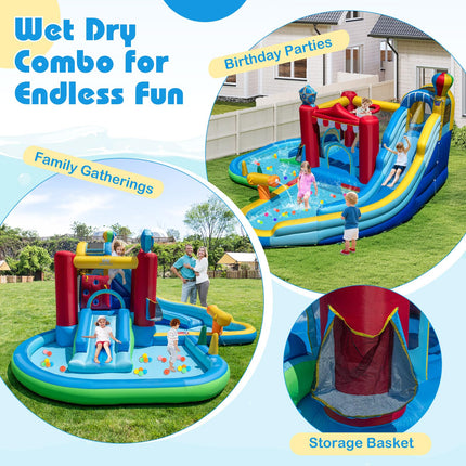 Costzon Inflatable 8-in-1 Amusement Park Water Park