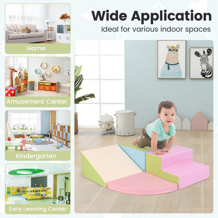 Costzon Climbing Toys for Toddlers, 4 Pieces Climb and Crawl Foam Kids Building Blocks for Children Development & Indoor Active Play