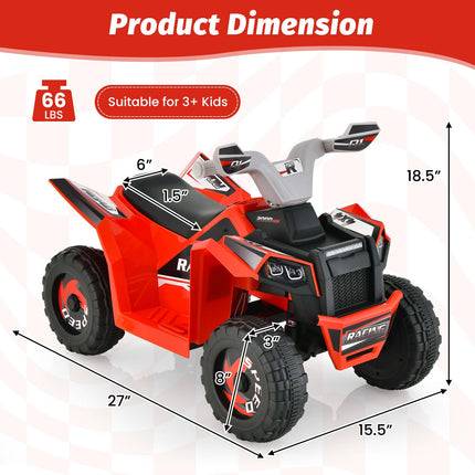 Costzon Kids ATV, 6V Battery Powered Electric Vehicle with Forward/Reverse Switch