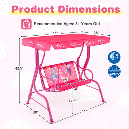 Costzon Kids All-Weather Lounge Chair Hammock with Adjustable Canopy