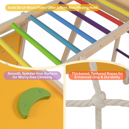 Costzon Indoor 6-in-1 Kids Montessori Jungle Gym with Baby Slide
