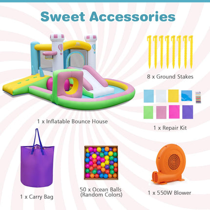 BOUNTECH Inflatable Bounce House, Bouncy House with Slide for Kids 3-6 Indoor Outdoor with Obstacle