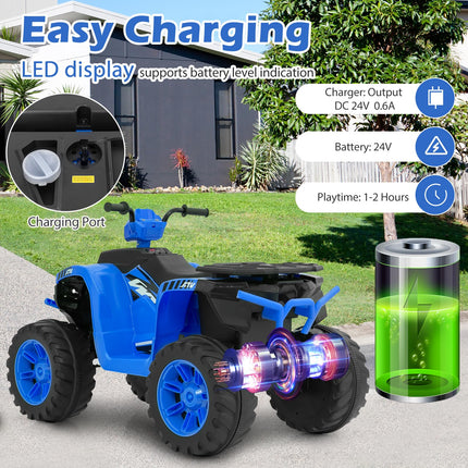 Coszton ATV for Kids, 24V Battery Powered Electric ATV Quad, Kids Ride-On ATV Kids 4-Wheeler for 3-8 Boys & Girls