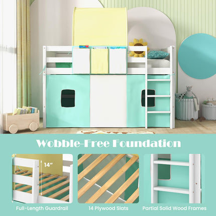 Costzon Twin Size Loft Bed, Playhouse Bed Frame with Tower