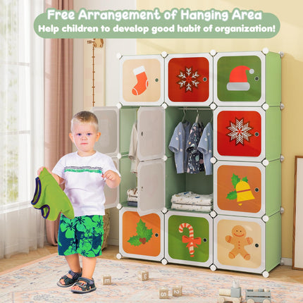 Costzon Kids Closet, Cartoon DIY Modular Dresser Storage Organizer