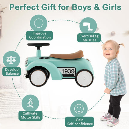 Costzon Ride On Push Car for Toddlers, Classic Kids Ride On Car Foot-to-Floor Sliding Car with Steering Wheel