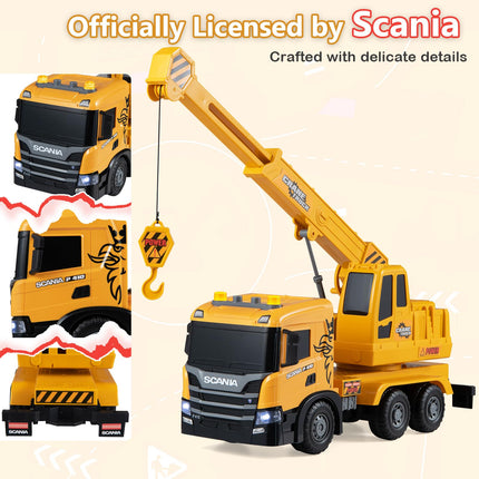 Costzon Licensed Scania Crane Truck Toy with Sounds and Lights for Kids(Crane)