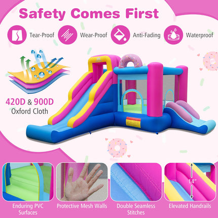 BOUNTECH Princess Bouncy House Jump Castle for Kids Indoor Outdoor w/2 Slides & Jumping Area