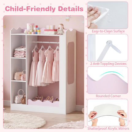 Costzon Kids Dress Up Storage with Mirror