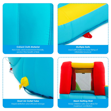 BOUNTECH 7-in-1 Giant Water Slide Bouncer Park with Tunnel & 2 Water Cannons