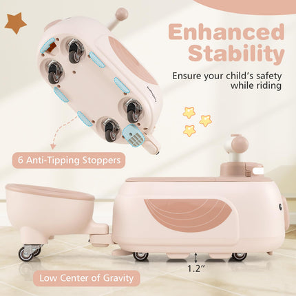 Costzon Toddler Ride On Toys 2 in 1 Ride-On Scooter with Trailer Light Music