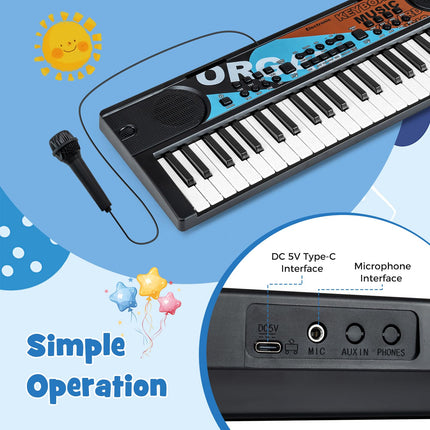 Costzon Kids Piano Keyboard 49 Keys Portable Electric Keyboard Piano