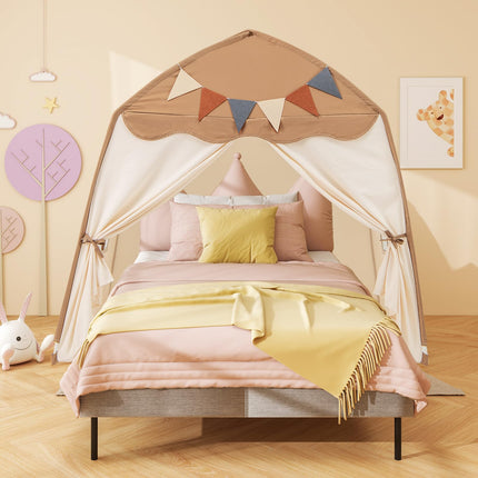 Costzon Kids Tent, Large Indoor Outdoor Dome Tent Playhouse w/Bright Lights