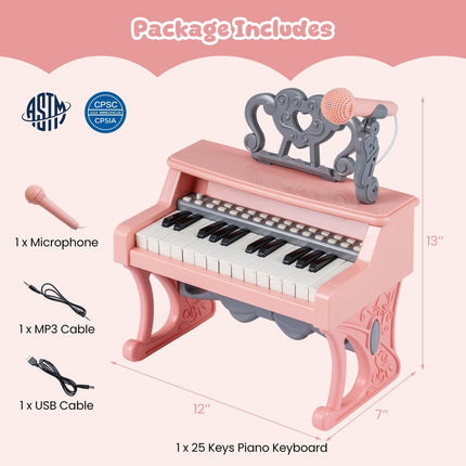 Costzon Kids Piano Keyboard 25 Keys Mini Digital Piano