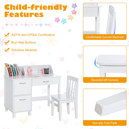 Kids Desk and Chair Set - Costzon