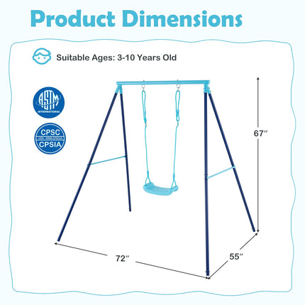 Costzon Swing Sets for Backyard, All Weather A-Frame Swing Stand Frame with Adjustable Swing Seat