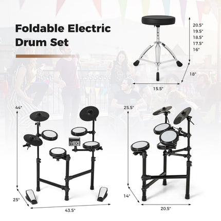 Costzon Electric Drum Set Electronic Drum Kit for Beginner