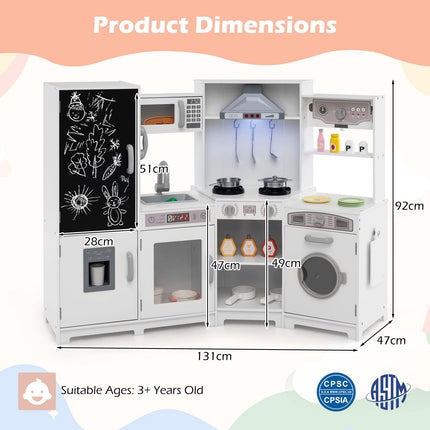 Corner Wooden Play Kitchen with Lights & Sounds