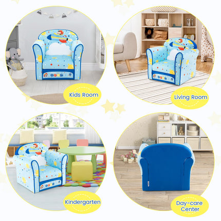 Costzon Kids Sofa, Children Armrest Chair with Pattern, Toddler Furniture, Airplane Style