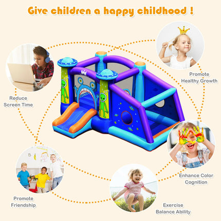 Inflatable Bounce House Alien Style Jumping Bouncy Castle with Slide