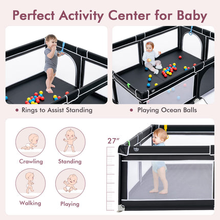 Costzon Playpen for Toddlers, Extra Large Playard Playpen for Toddlers, Play Pen for Babies 6-12 Months