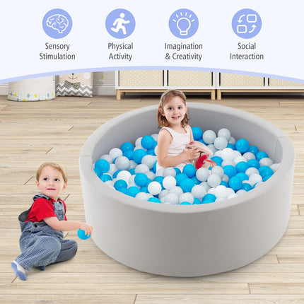 Costzon Ball Pit, Soft Round Baby Ball Pool w/ 200 Ocean Balls