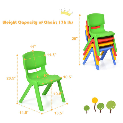 Costzon Kids Chairs Stackable Plastic Learn and Play Chair