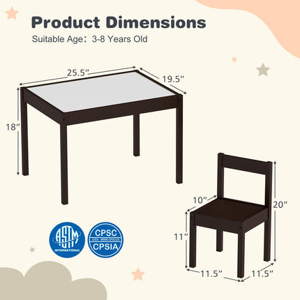 Costzon Kids Table and Chairs with Graffiti Top