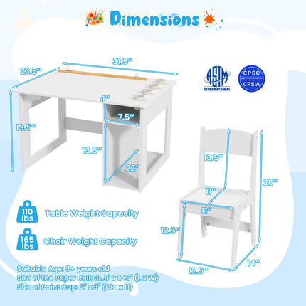 Costzon Kids Art Table and Chair Set