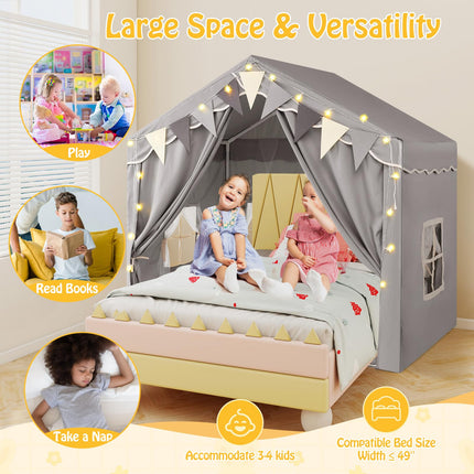 Costzon Kids Tent, Large Toddler Play Tent with 2 Doors, 4 Windows(53.5" x 37" x 53")