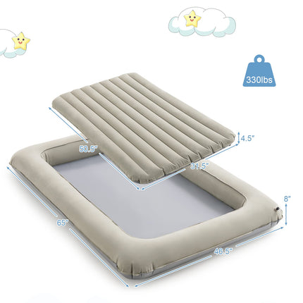 Costzon Toddler Travel Bed, Detachable Kids Air Mattress Set w/Electric Pump & Storage Bag