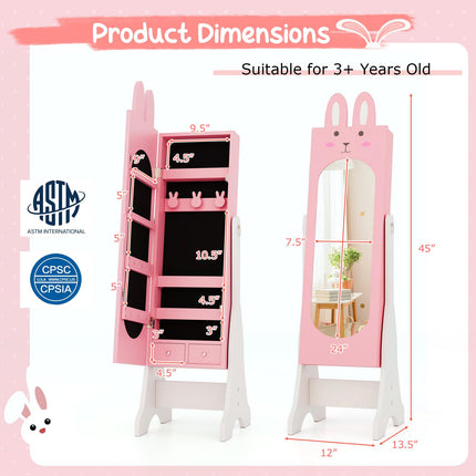 Costzon Kids Vanity Set & Jewelry Armoire Cabinet