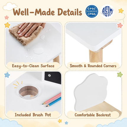 Costzon Weaning Table and Chair Set with Chalkboard | Multi Activity Desk for Toddlers