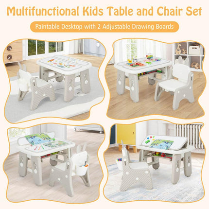 Costzon Kids Table and Chair Set, Graffiti Activity Table, Toddlers Art Table & Chair