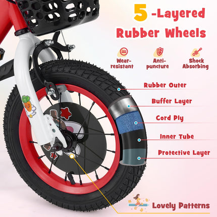 Costzon Rabbit Pilot Sporty Kids Bike, 14 Inch Child Bike for 3-8 Years Old with Adjustable Height