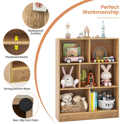 Costzon Montessori Shelf, 7-Section Toy Storage Organizer for Books Toys