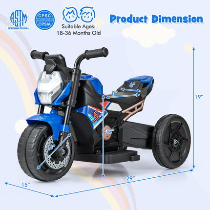 Costzon 6V Kids Motorcycle 3-in-1 Battery Powered Ride-on